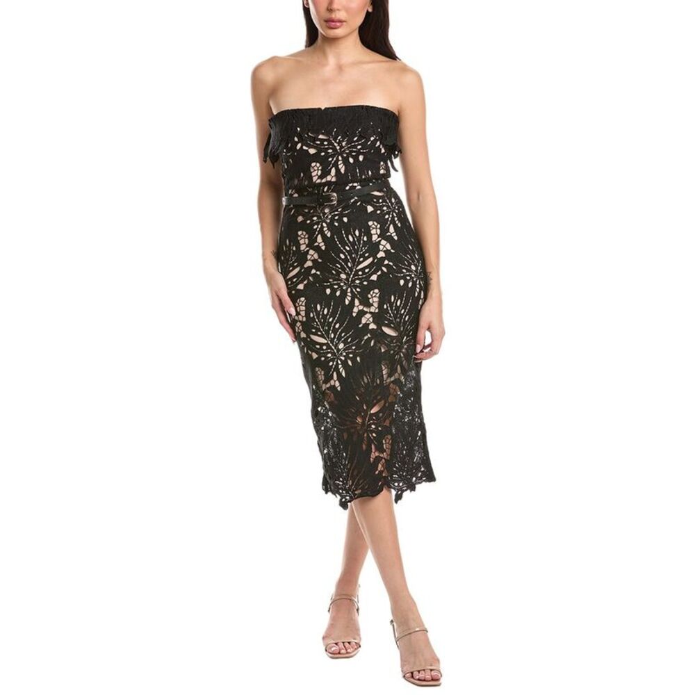 Amina Glam Womens  Solid Midi Dress